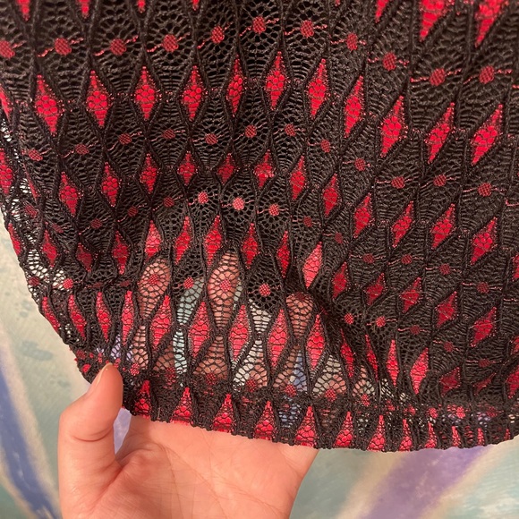 NWOT lacy black and pink dress - Picture 2 of 6